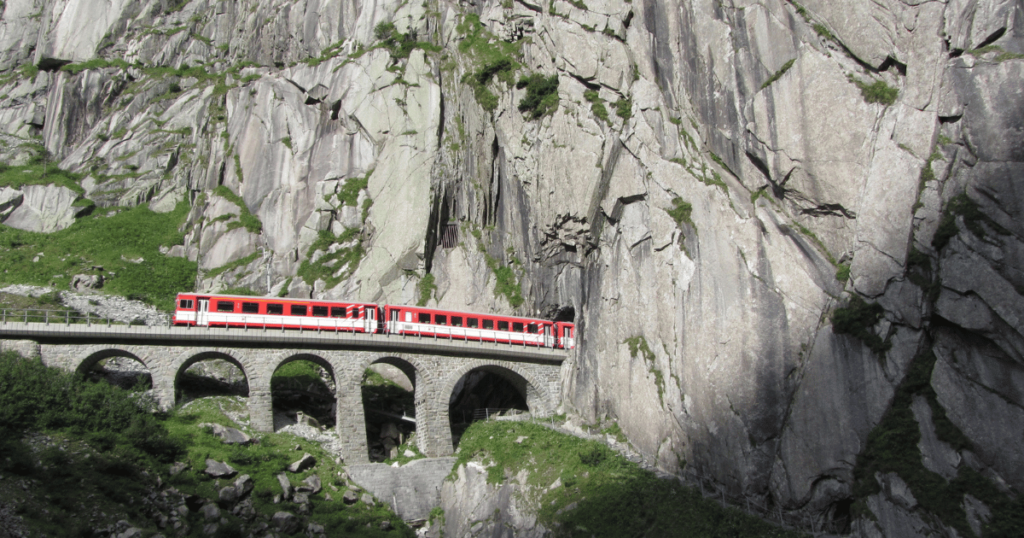 side view of the Gotthard Base Tunnel in Switzerland.