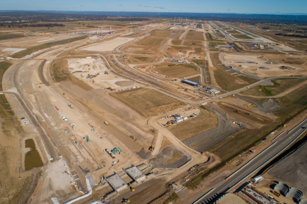 Ongoing construction at Western Sydney Airport